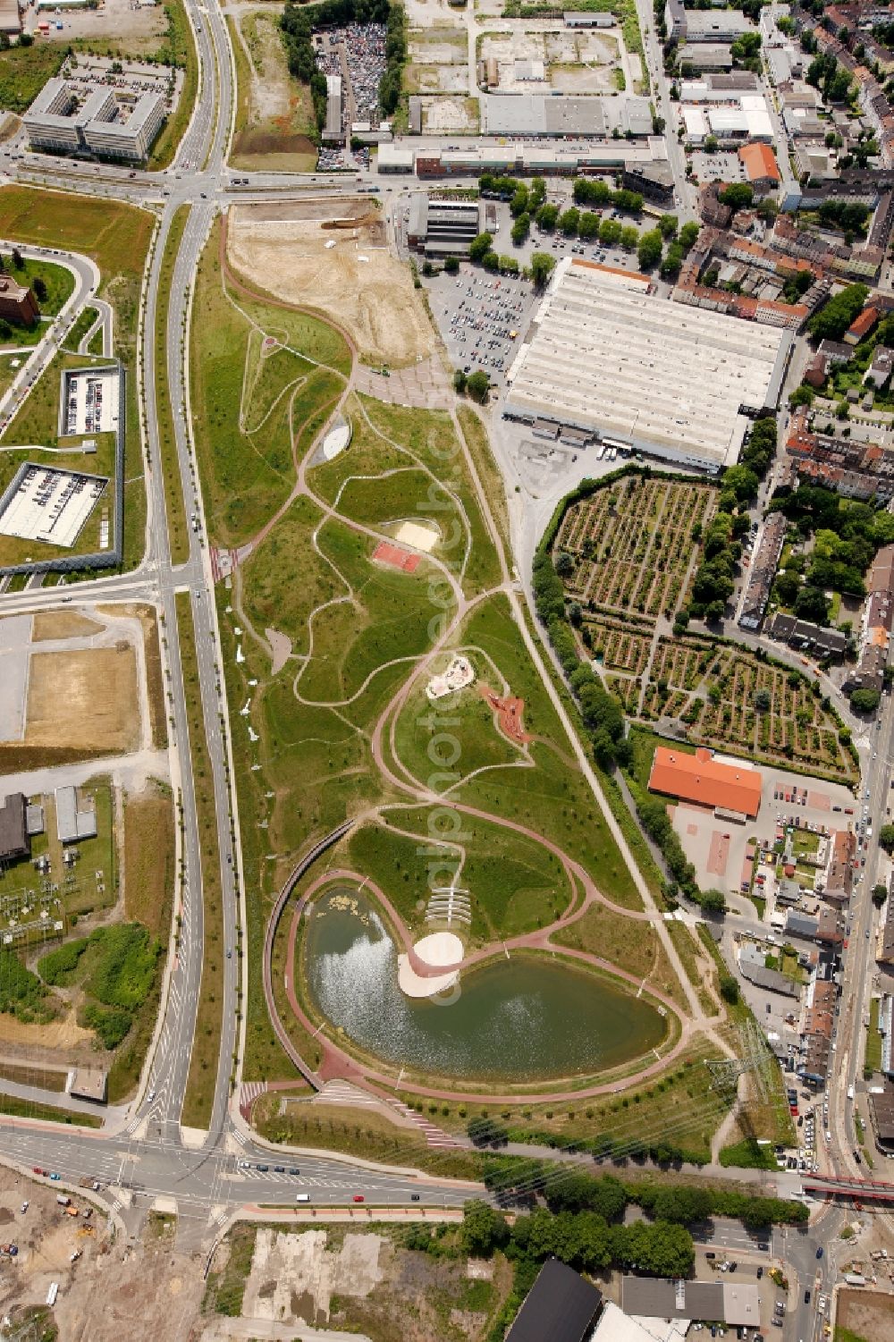 Aerial image Essen - View of the Krupp Park in Essen in the state North Rhine-Westphalia