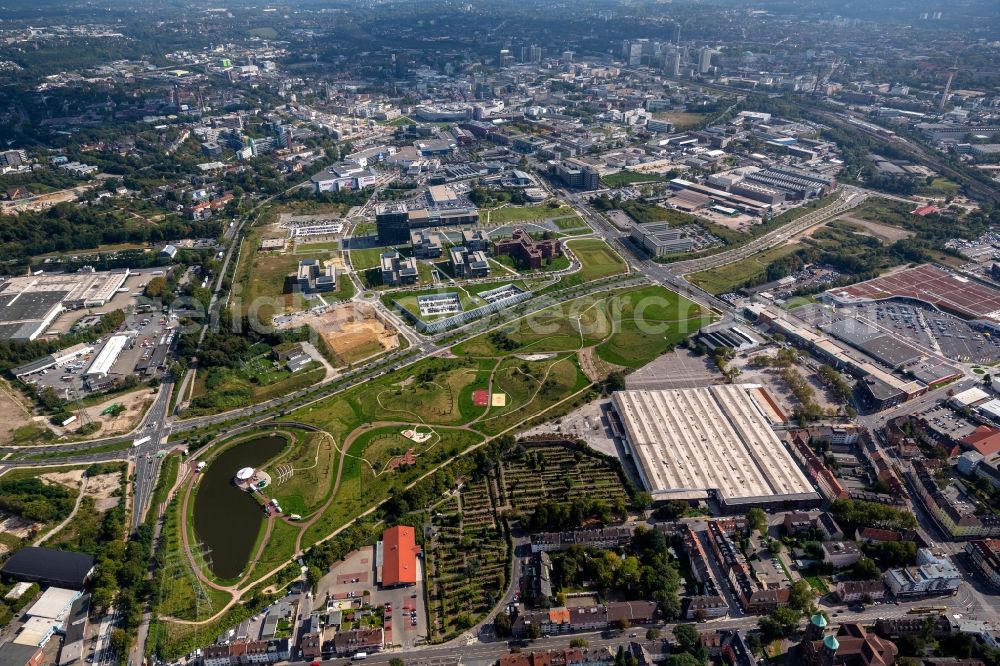 Essen from the bird's eye view: Krupp Park at Krupp - Belt in Essen in North Rhine-Westphalia