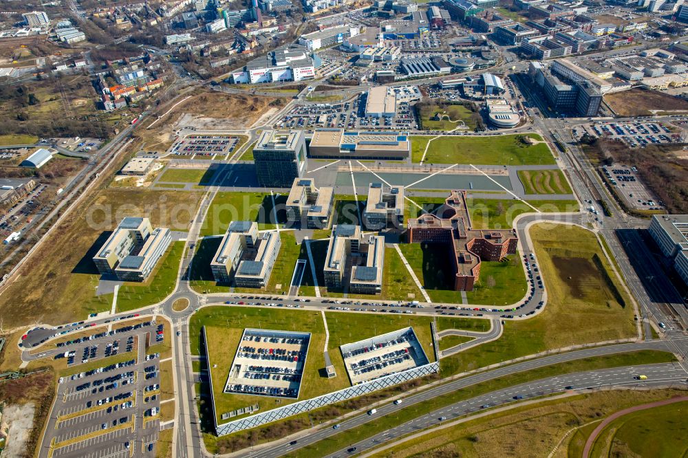 Aerial image Essen - Company premises of and headquarters of thyssenkrupp AG in Essen in the federal state of North Rhine-Westphalia, Germany