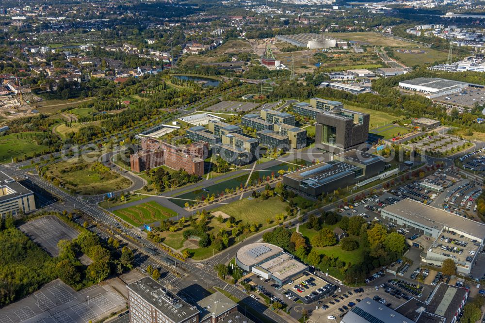 Aerial photograph Essen - Company premises of and headquarters of thyssenkrupp AG in the district Westviertel in Essen in the federal state of North Rhine-Westphalia, Germany