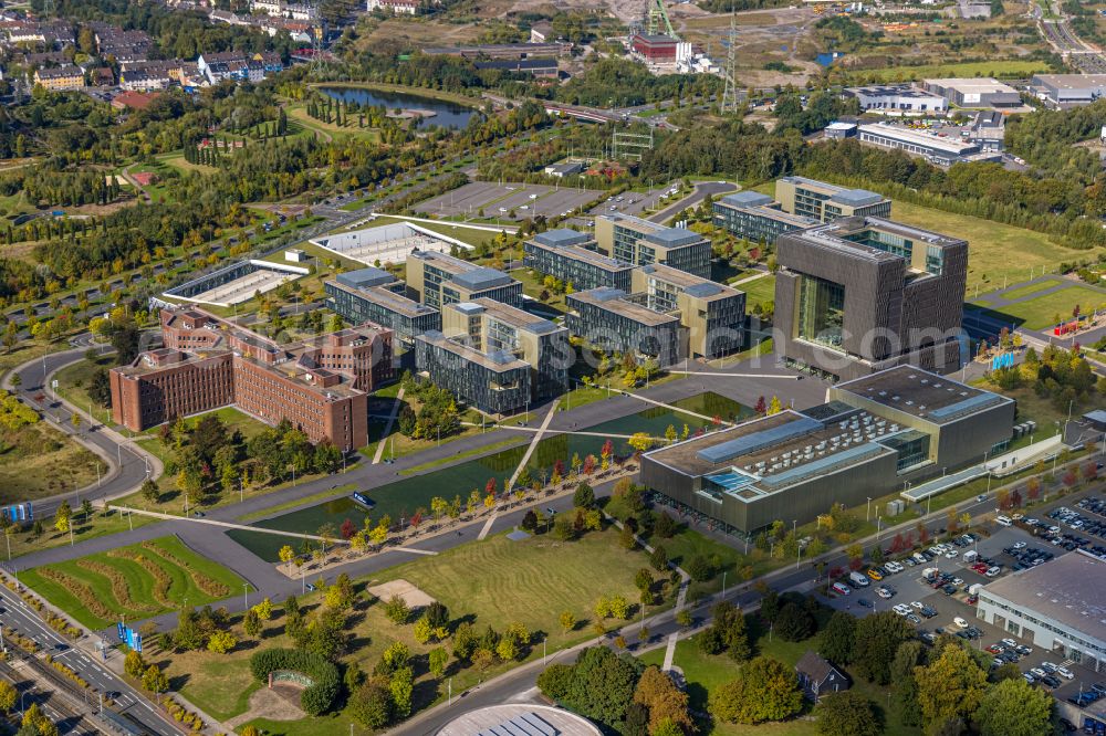 Essen from above - Company premises of and headquarters of thyssenkrupp AG in the district Westviertel in Essen in the federal state of North Rhine-Westphalia, Germany