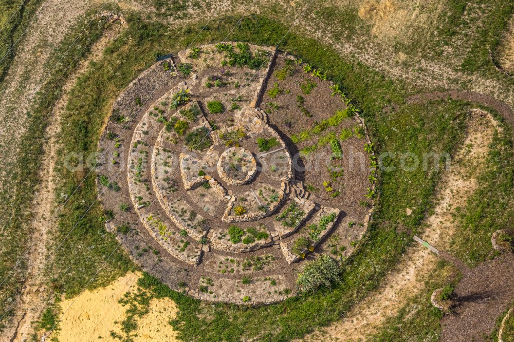 Aerial image Witten - Herbal spiral on a meadow on the street Klevinghaushof in the Stockum district in Witten in the Ruhr area in the state North Rhine-Westphalia, Germany