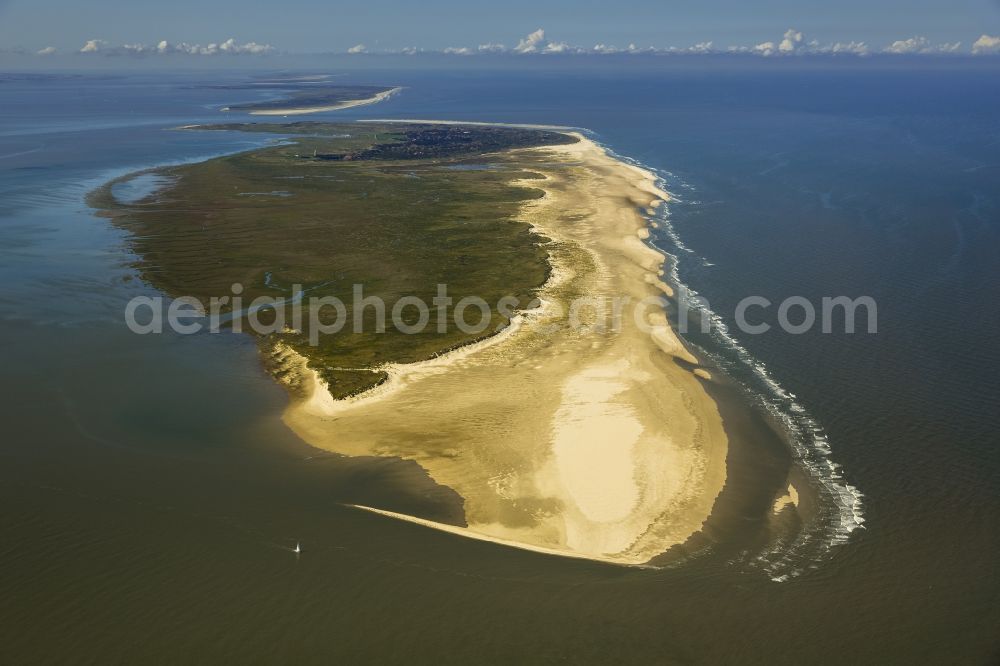 Aerial image Spiekeroog - Coast of the island Spiekeroog as part of the East Frisian Islands in the Wadden Sea in Lower Saxony