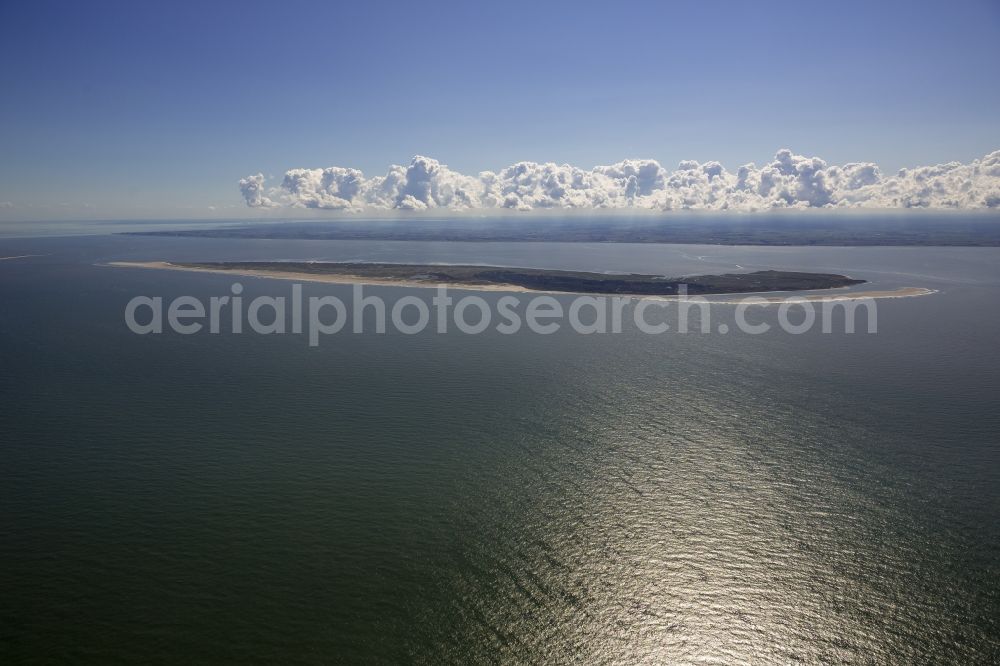 Spiekeroog from above - Coast of the island Spiekeroog as part of the East Frisian Islands in the Wadden Sea in Lower Saxony