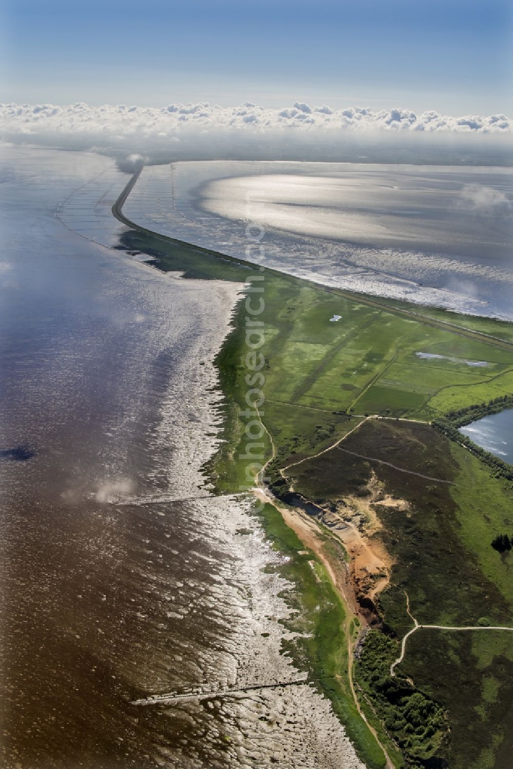 Aerial photograph Sylt - Center on the seacoast of North Sea on Sylt Island in Morsum.clif in the state Schleswig-Holstein