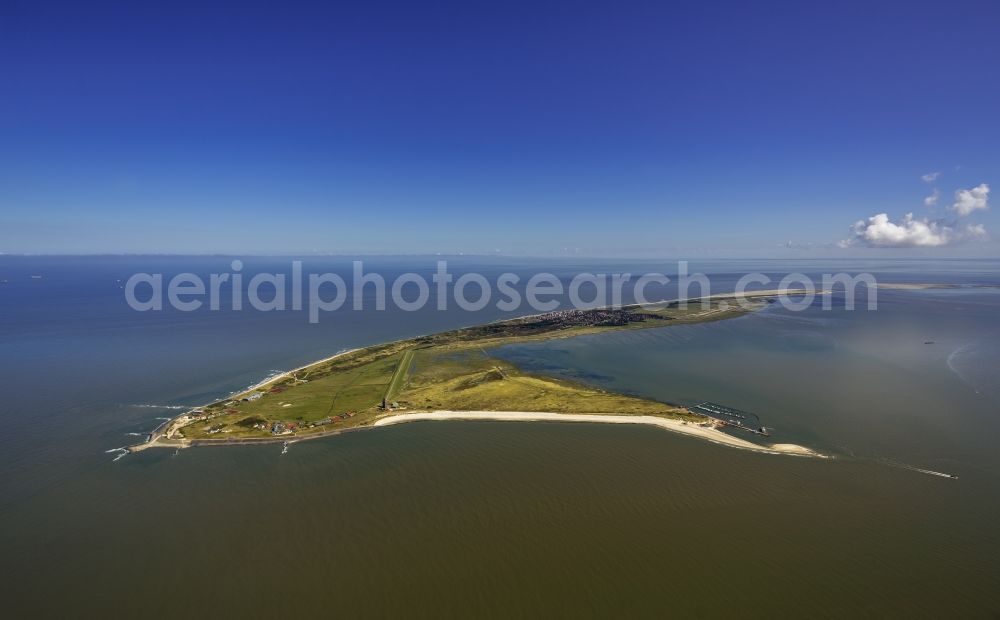 Wangerooge from above - Coast of the island Wangerooge as part of the East Frisian Islands in the Wadden Sea in Lower Saxony