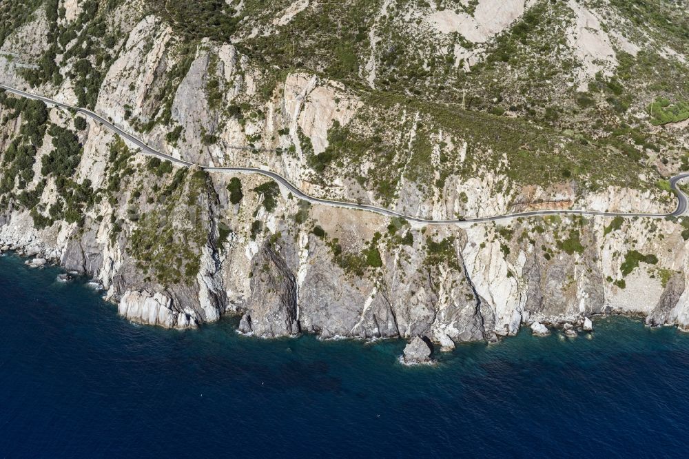 Elba from above - Dream coast and blue sea and the island of Elba in Tuscany in Italy