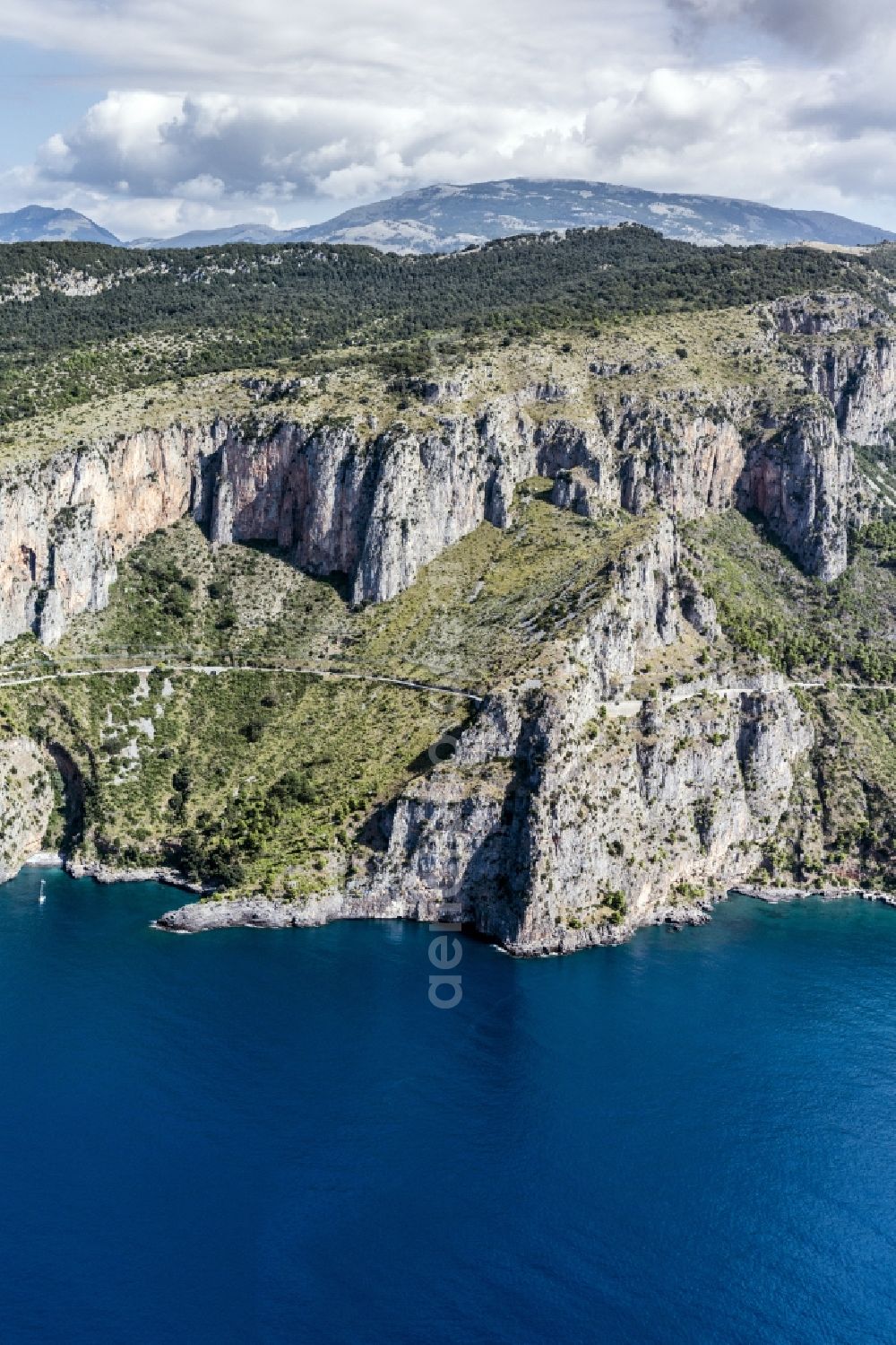 Aerial photograph Scario - On the Mediterranean coast in Scario destrict Campania in Italy