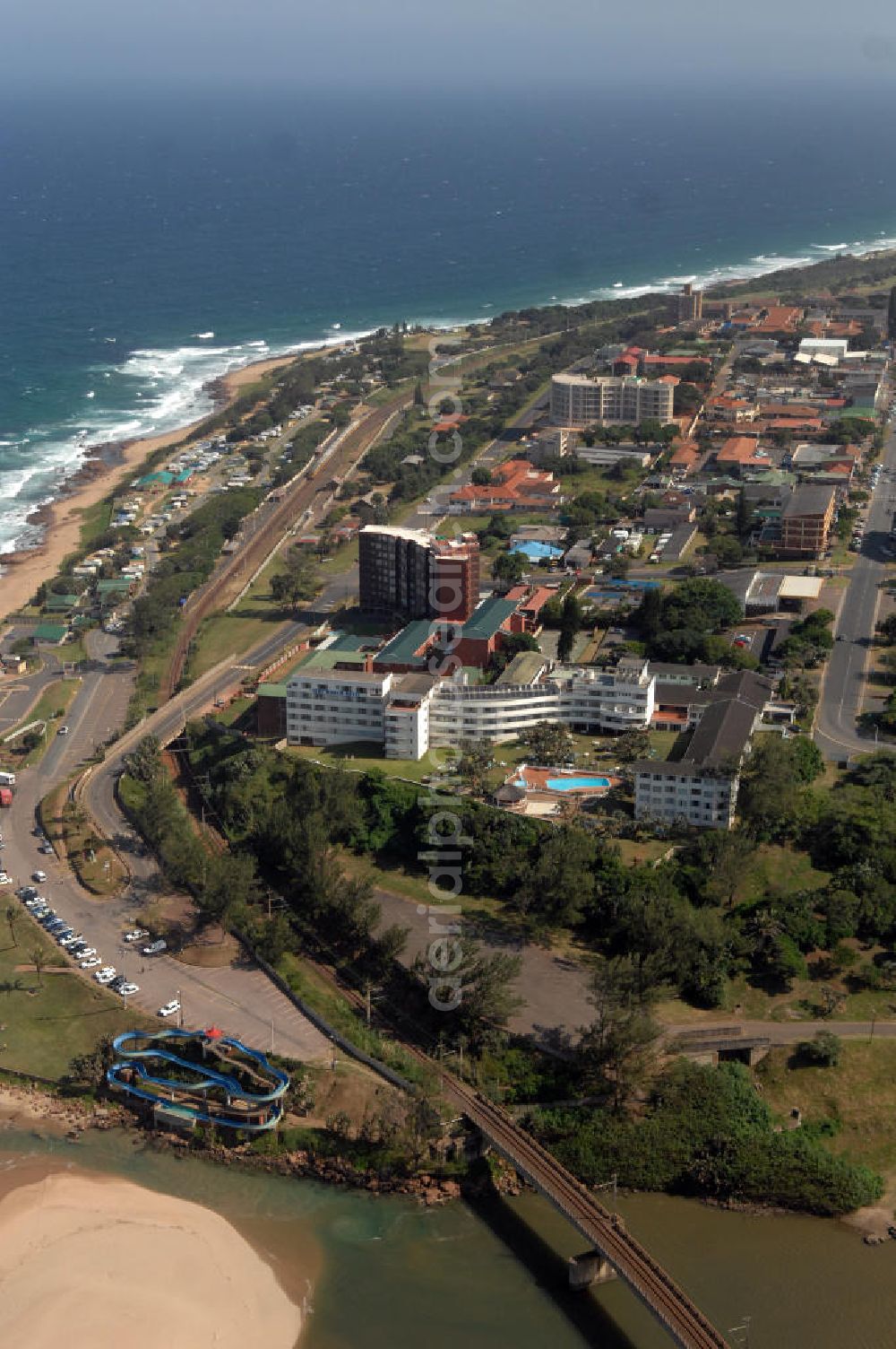 Aerial photograph Scottburgh - Scottburgh is a resort town situated on the mouth of the Mpambanyoni River