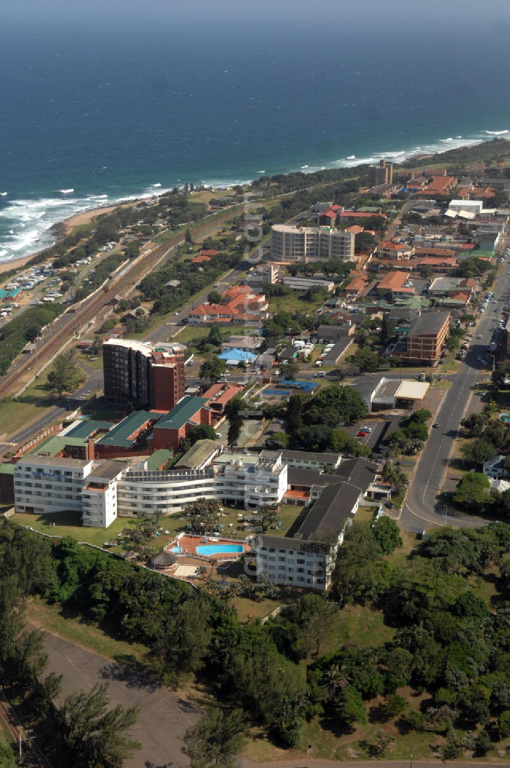 Scottburgh from above - Scottburgh is a resort town situated on the mouth of the Mpambanyoni River