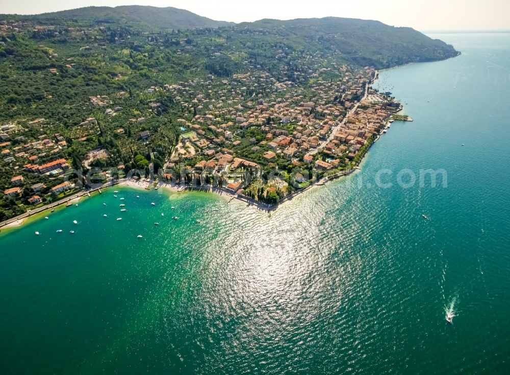 Torri del Benaco from the bird's eye view: Townscape of Torri del Benaco at the Garda sea in Veneto, Italy