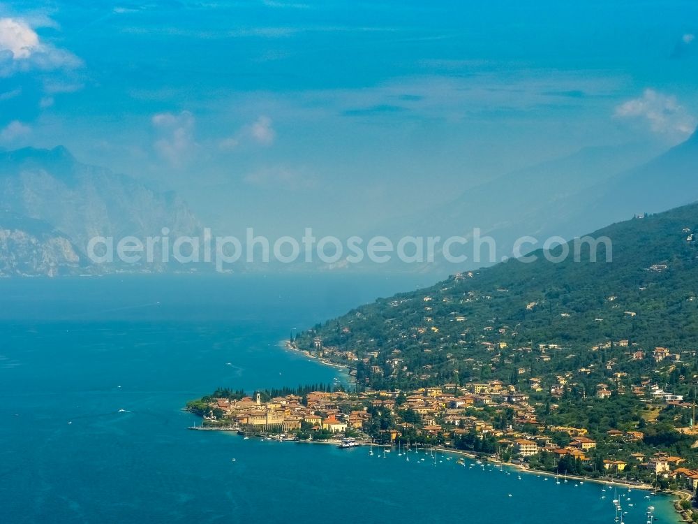 Torri del Benaco from above - Townscape of Torri del Benaco in Veneto at the Garda sea, Italy