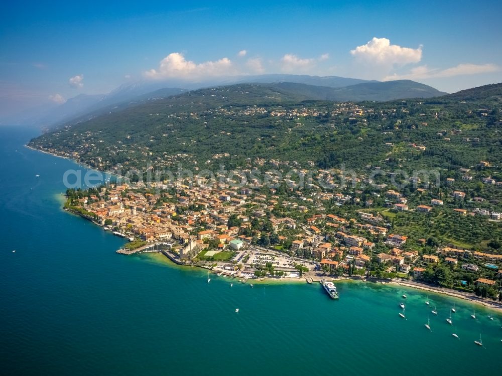 Torri del Benaco from above - Townscape of Torri del Benaco in Veneto at the Garda sea, Italy