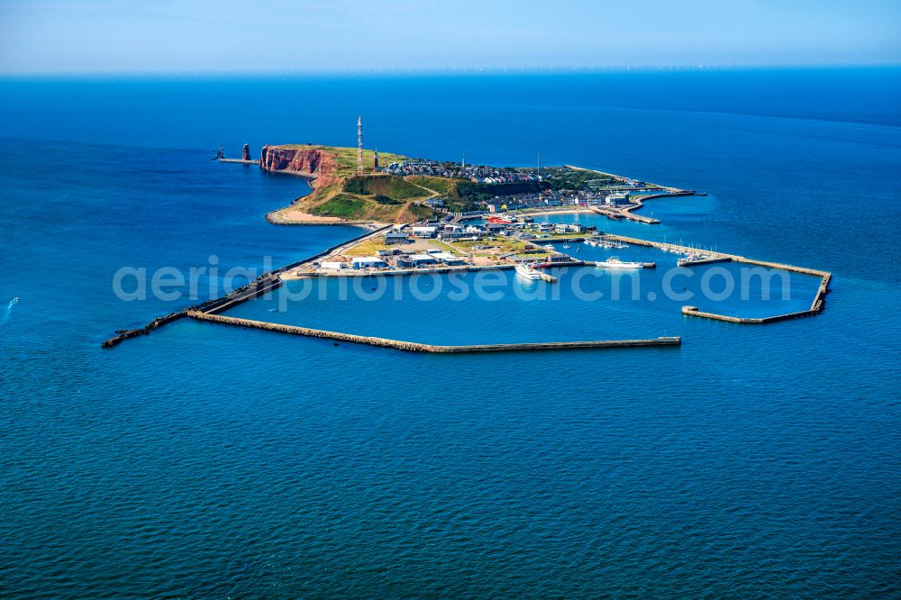 Helgoland from above - Coastal landscape of the island of Helgoland in the North Sea in the state of Schleswig-Holstein, Germany