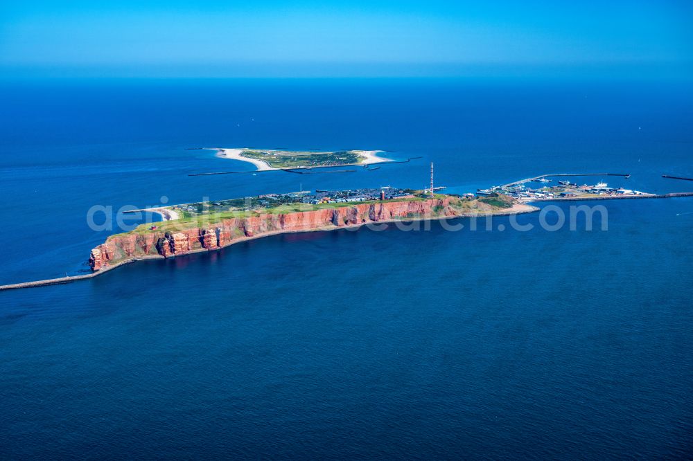 Helgoland from above - Coastal landscape of the island of Helgoland in the North Sea in the state of Schleswig-Holstein, Germany