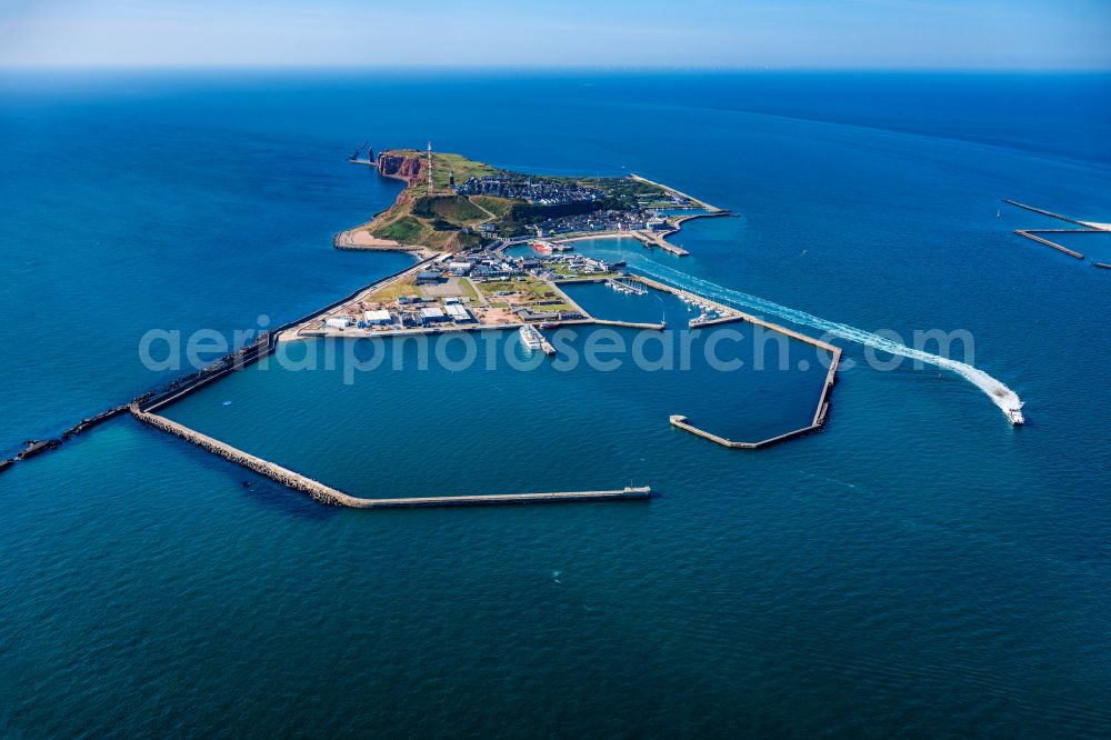 Helgoland from above - Coastal landscape of the island of Helgoland in the North Sea in the state of Schleswig-Holstein, Germany