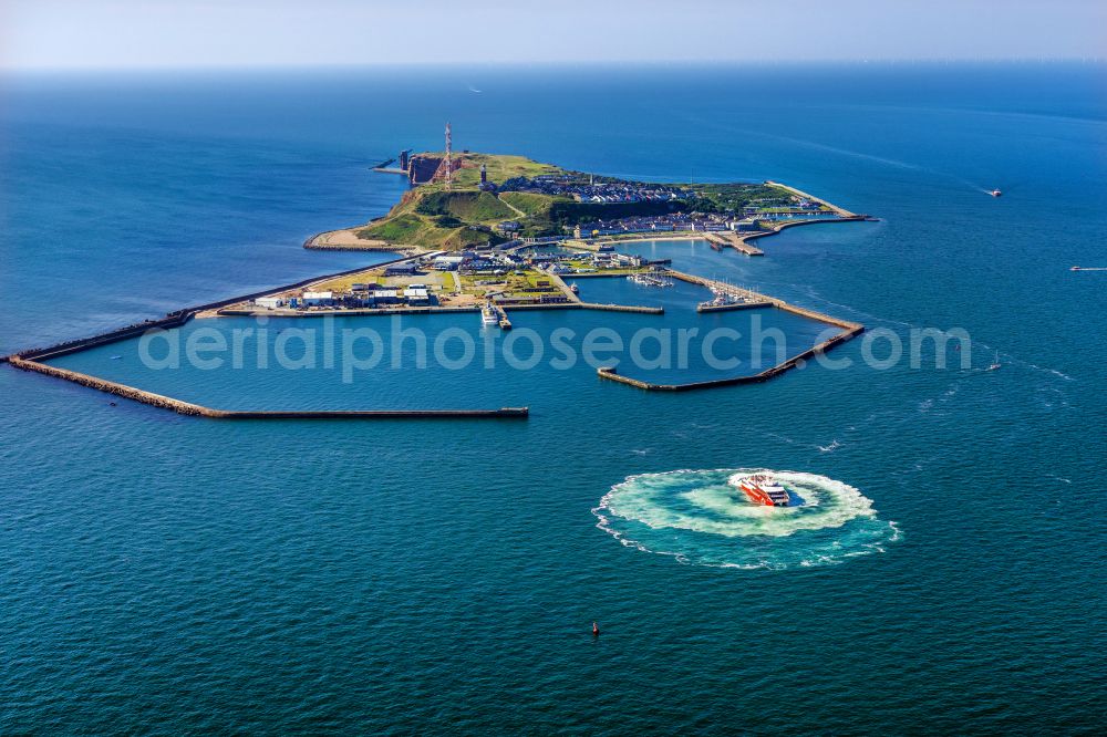 Helgoland from above - Coastal landscape of the island of Helgoland in the North Sea in the state of Schleswig-Holstein, Germany