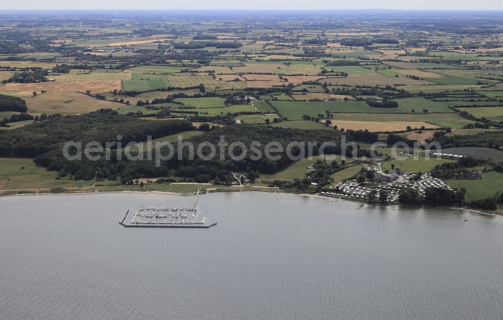 Aerial image Munkbrarup, Bockholmwik - Coastline in Munkbrarup, Bockholmwik in the state Schleswig-Holstein