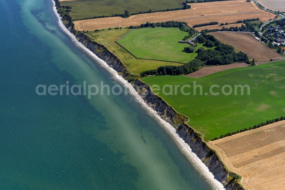 Schwedeneck from the bird's eye view: Coastal landscape on the sandy Baltic Sea beach near Schwedeneck in the state Schleswig-Holstein, Germany