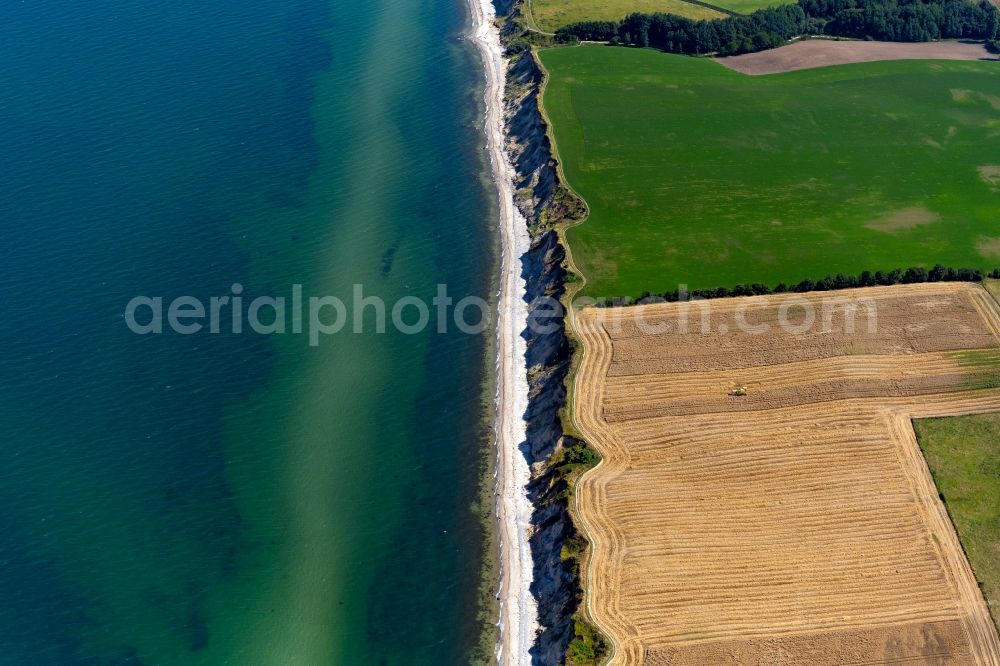 Aerial image Schwedeneck - Coastal landscape on the sandy Baltic Sea beach near Schwedeneck in the state Schleswig-Holstein, Germany