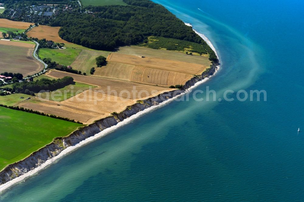 Schwedeneck from above - Coastal landscape on the sandy Baltic Sea beach near Schwedeneck in the state Schleswig-Holstein, Germany