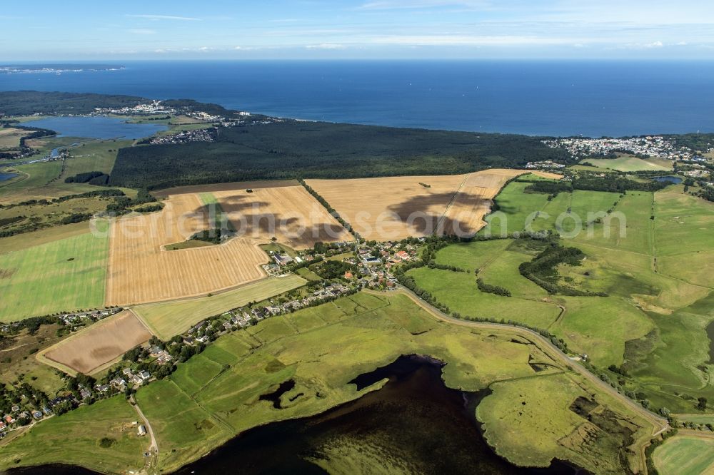 Middelhagen from the bird's eye view: Coastal landscape on the island Ruegen Middelhagen in the state Mecklenburg-Vorpommern