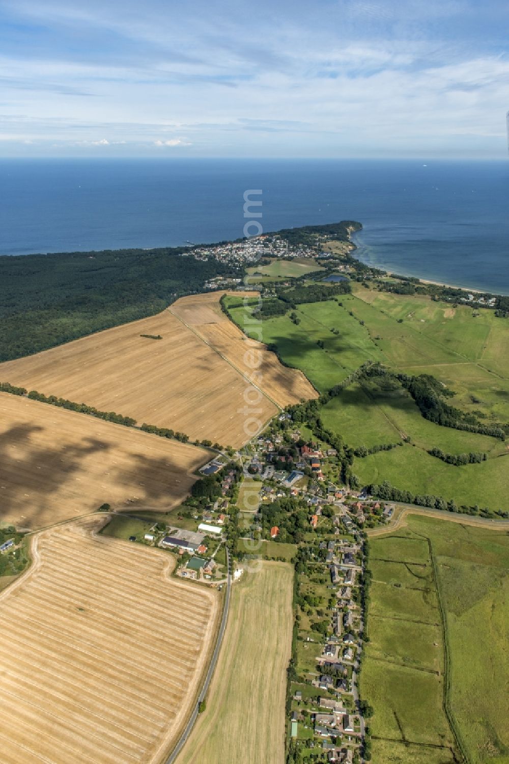 Middelhagen from above - Coastal landscape on the island Ruegen Middelhagen in the state Mecklenburg-Vorpommern