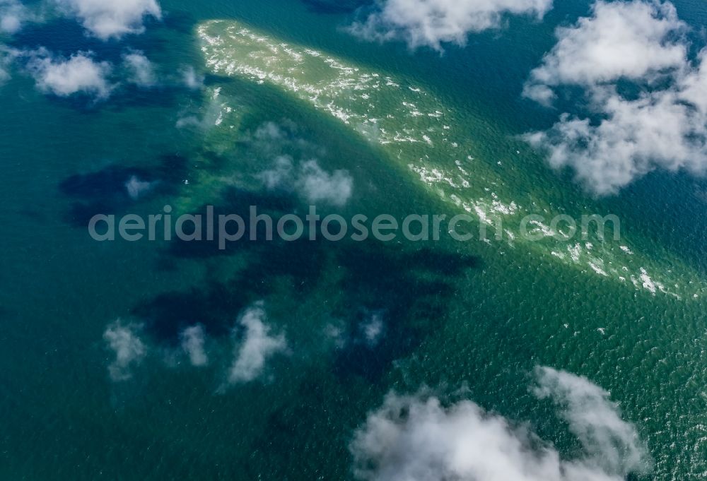 Hörnum (Sylt) from above - Coastal landscape and sandbar - structures einer Untiefe in Hoernum (Sylt) island Sylt in the state Schleswig-Holstein, Germany