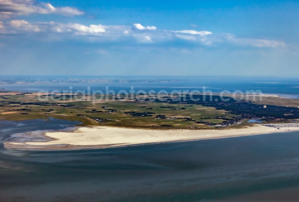 Aerial photograph Sankt Peter-Ording - Coastline on the sandy beach of Badestelle Ording Nord in the district Sankt Peter-Ording in Sankt Peter-Ording in the state Schleswig-Holstein, Germany