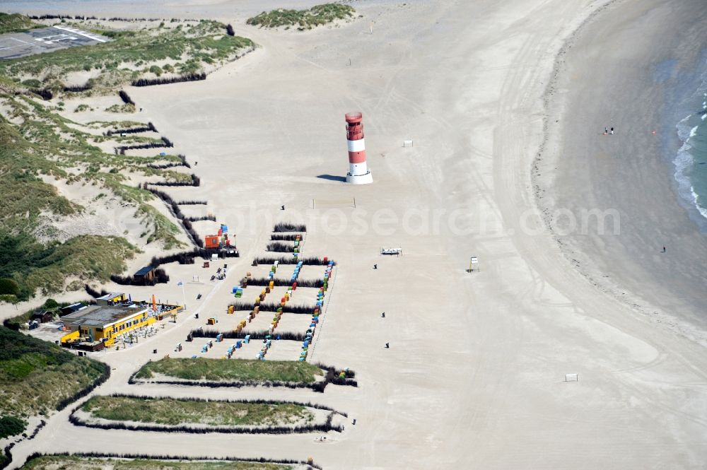 Aerial image Helgoland - Coastline on the sandy beach of Helgoland-Duene in Helgoland in the state Schleswig-Holstein