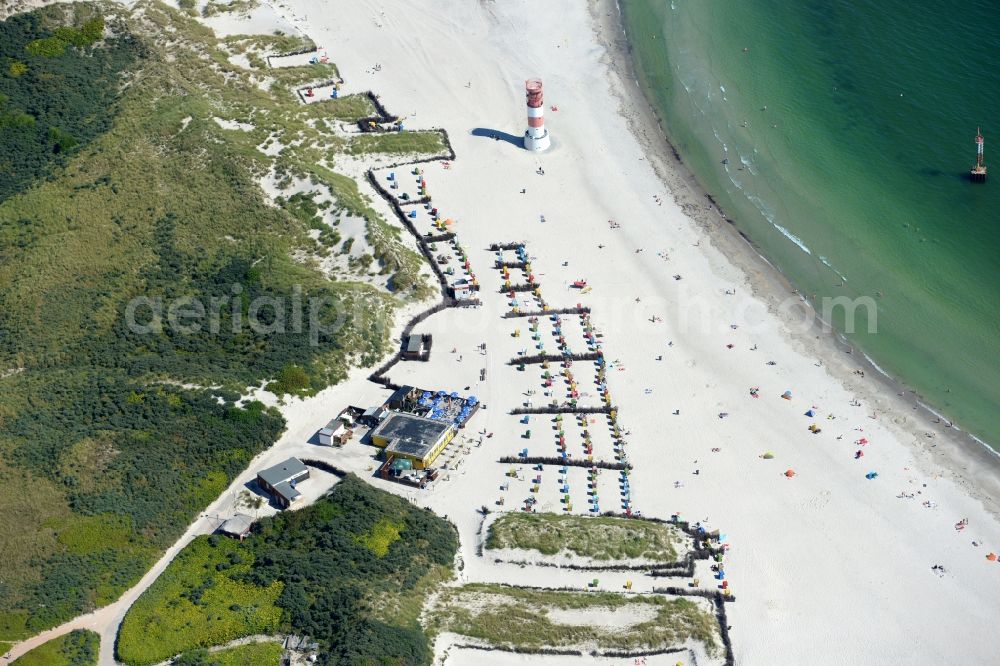 Aerial image Helgoland - Coastline on the sandy beach of Helgoland-Duene in Helgoland in the state Schleswig-Holstein