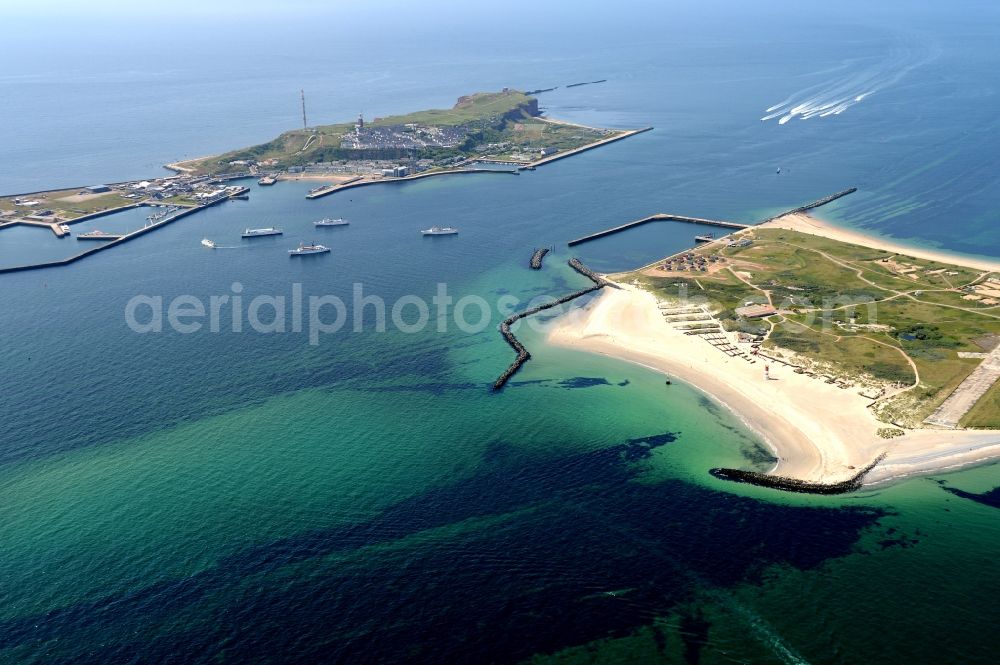 Aerial image Helgoland - Coastline on the sandy beach of Helgoland dune in the North Sea at Helgoland in Schleswig-Holstein