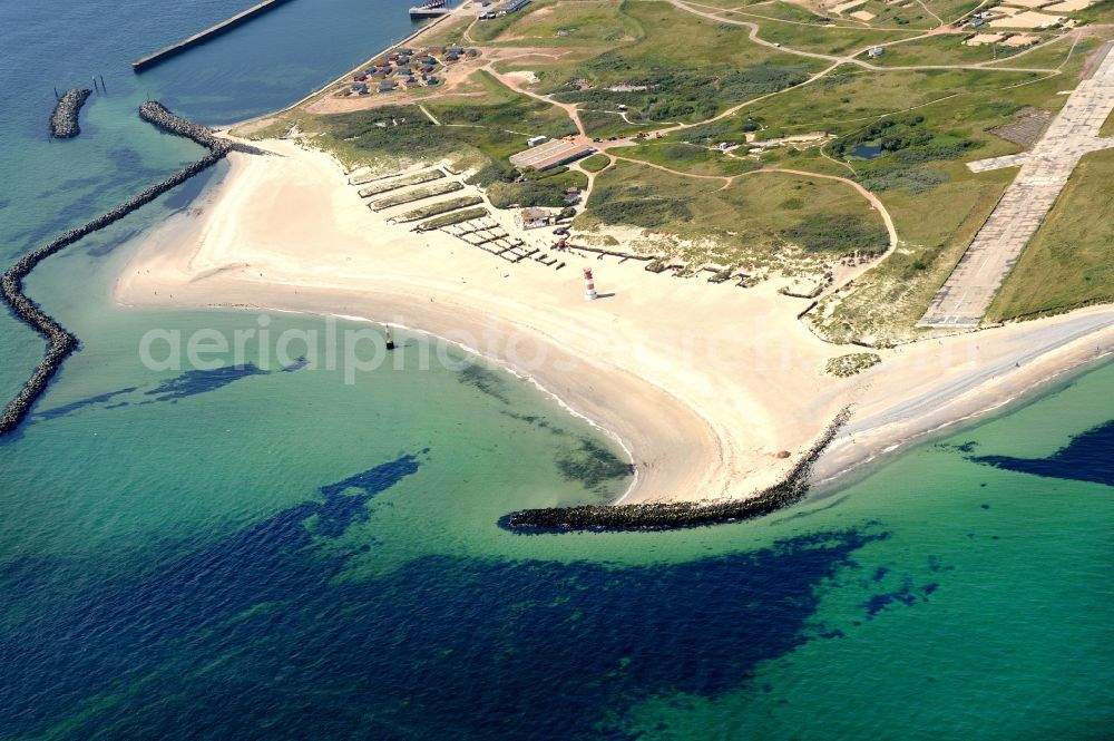 Aerial photograph Helgoland - Coastline on the sandy beach of Helgoland dune in the North Sea at Helgoland in Schleswig-Holstein