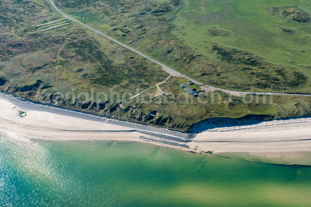 List from above - Coastline on the sandy beach of North sea island Sylt in List in the state Schleswig-Holstein