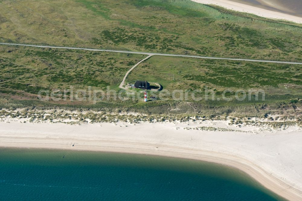 Aerial photograph List - Coastline on the sandy beach of North sea island Sylt in List in the state Schleswig-Holstein