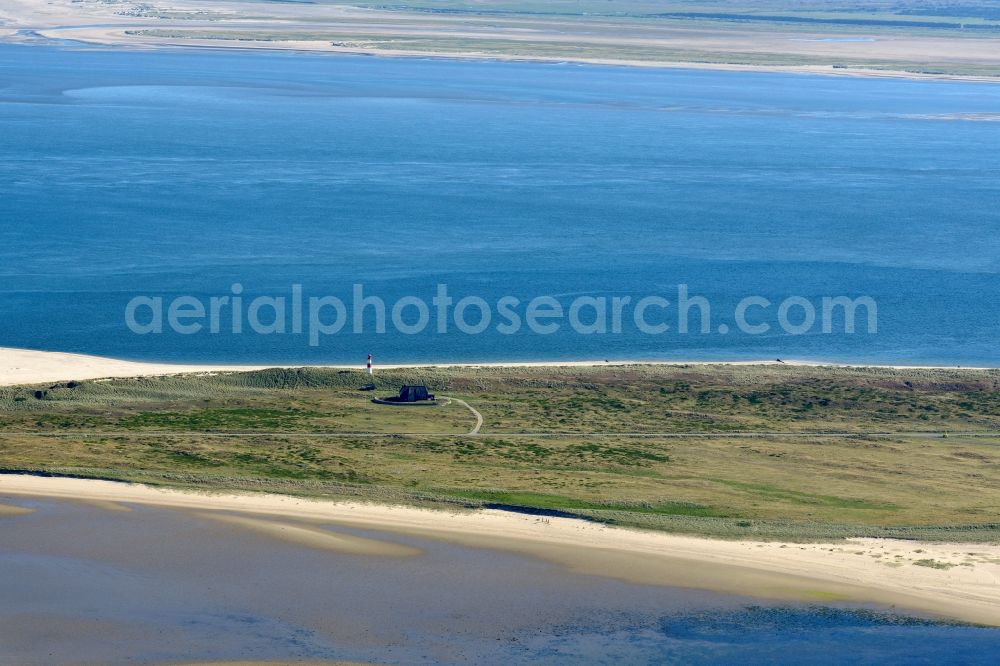 List from above - Coastline on the sandy beach of North sea island Sylt in List in the state Schleswig-Holstein