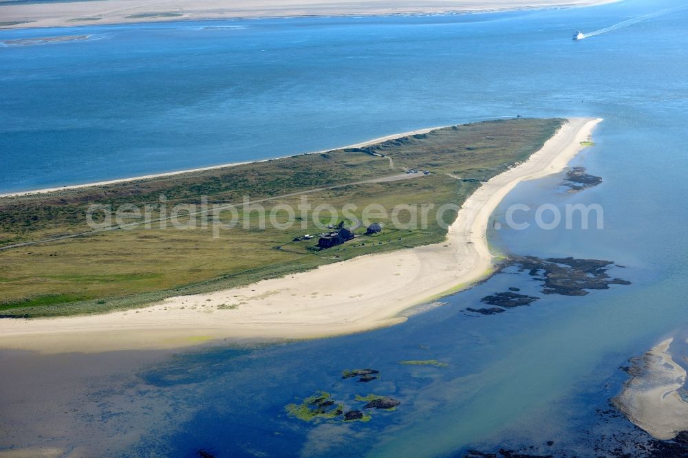 Aerial photograph List - Coastline on the sandy beach of North sea island Sylt in List in the state Schleswig-Holstein