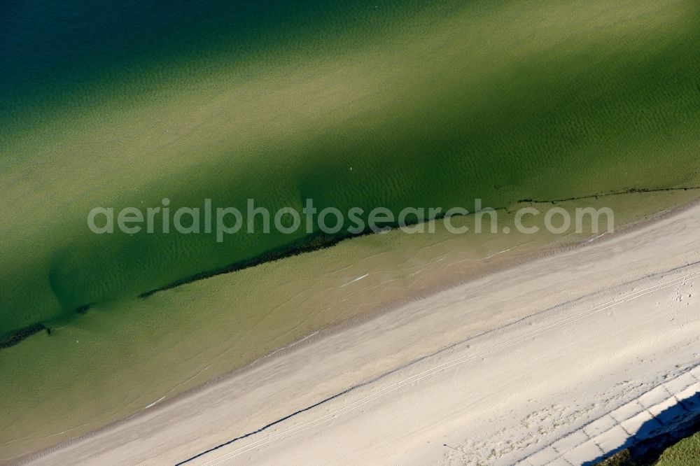 List from above - Coastline on the sandy beach of North sea island Sylt in List in the state Schleswig-Holstein