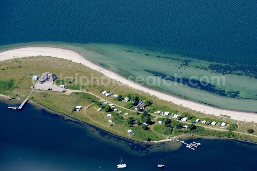 Aerial photograph Altenhof - Coastline on the sandy beach of Baltic Sea in Aschau in the state Schleswig-Holstein