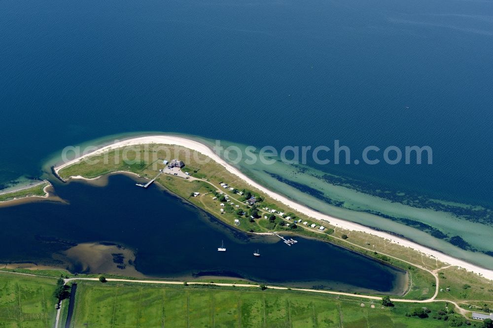 Aerial image Altenhof - Coastline on the sandy beach of Baltic Sea in Aschau in the state Schleswig-Holstein