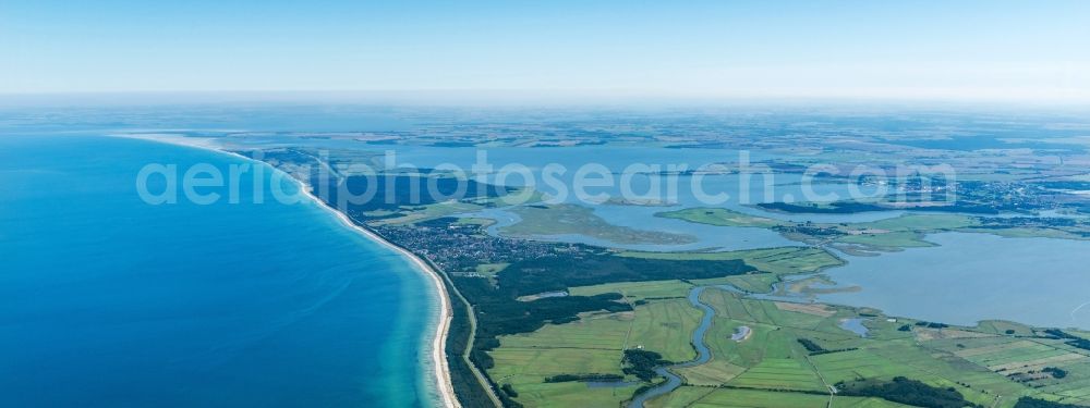 Zingst from above - Coastline on the sandy beach of Baltic Sea near Zingst in the state Mecklenburg - Western Pomerania