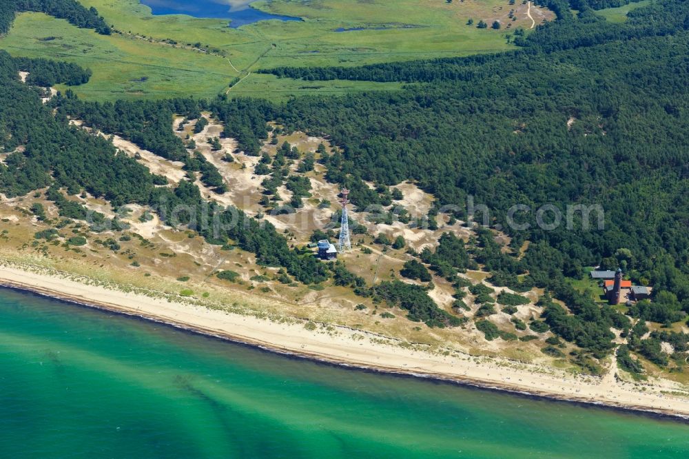 Aerial photograph Born am Darß - Coastline on the sandy beach of Baltic Sea in Born am Darss in the state Mecklenburg - Western Pomerania, Germany