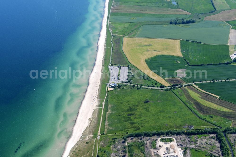 Aerial image Kappeln - Coastline on the sandy beach of Ostsee in Kappeln in the state Schleswig-Holstein