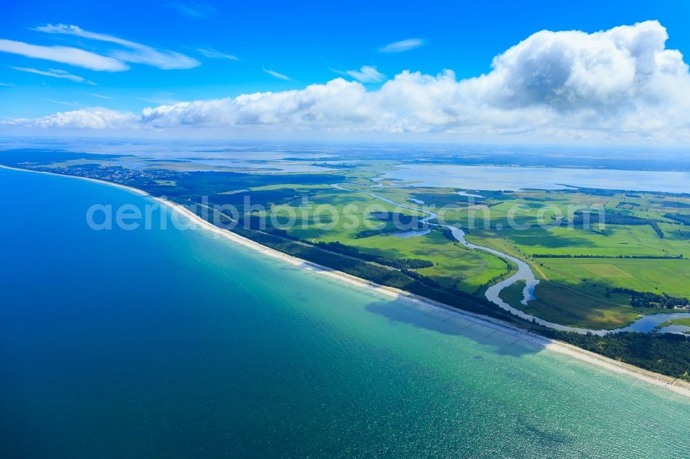 Aerial photograph Prerow - Coastline on the sandy beach of Baltic Sea in Prerow in the state , Germany