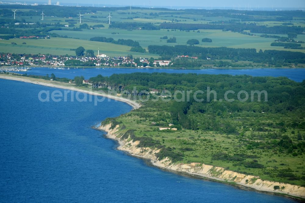 Rerik from above - Coastline on the sandy beach of Baltic Sea in Rerik in the state Mecklenburg - Western Pomerania, Germany