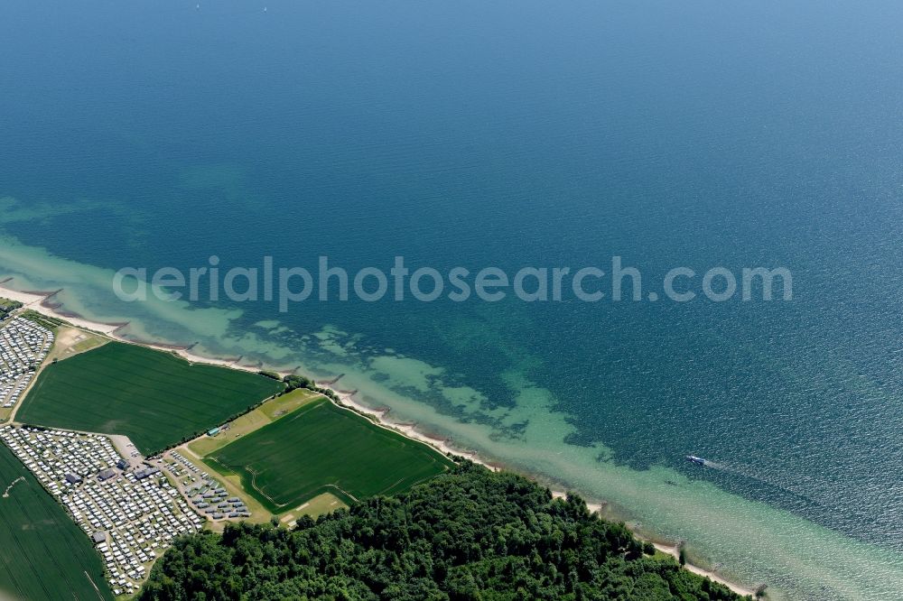 Aerial photograph Schashagen - Coastline on the sandy beach of Ostsee in Schashagen in the state Schleswig-Holstein