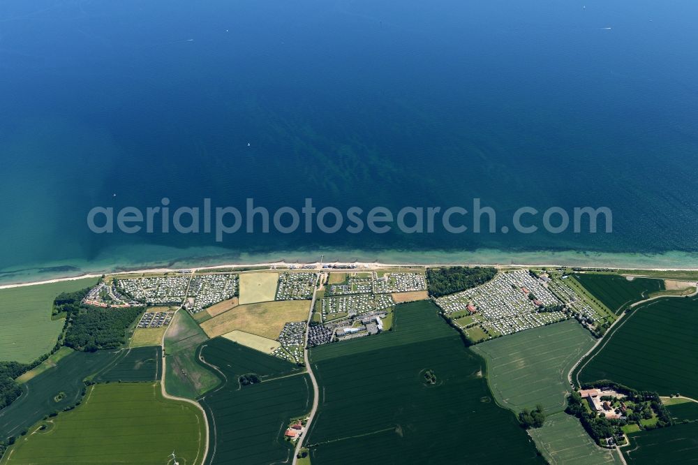 Siggeneben from above - Coastline on the sandy beach of Baltic Sea in Siggeneben in the state Schleswig-Holstein