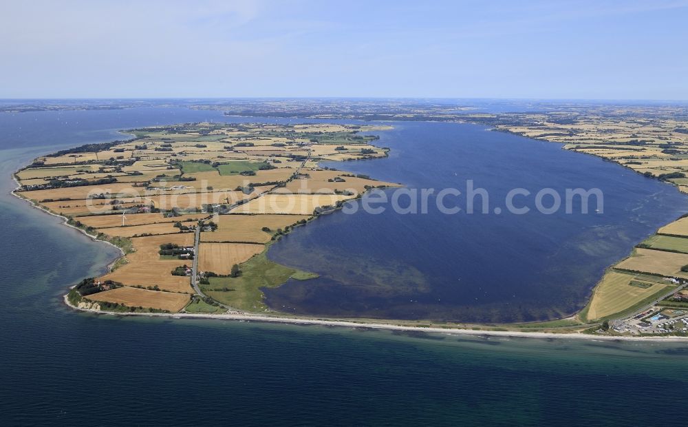 Sydals from above - Coastline on the sandy beach of Baltic Sea in Sydals in Denmark