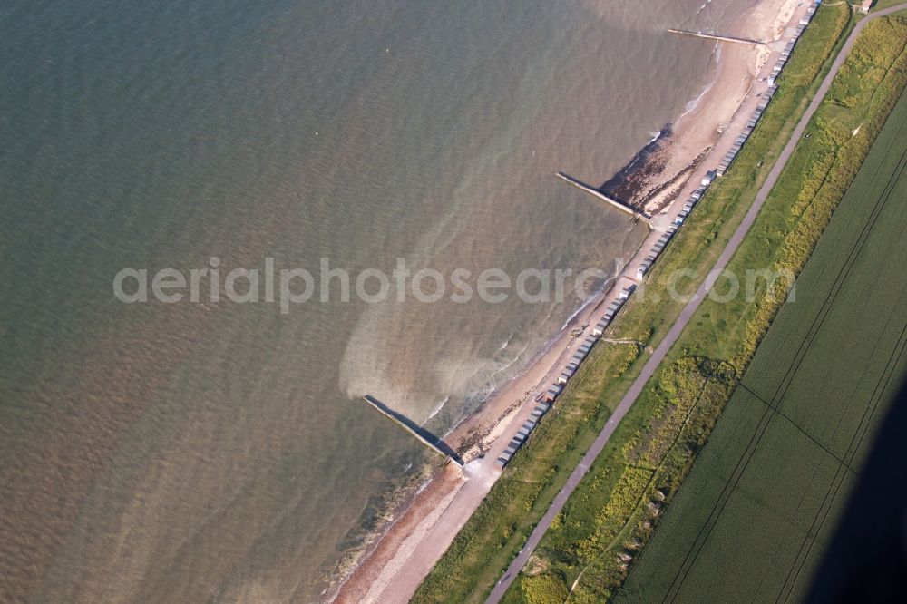 Aerial photograph Birchington-on-Sea - Coastline on the sandy beach of North Sea in Birchington-on-Sea in England, United Kingdom