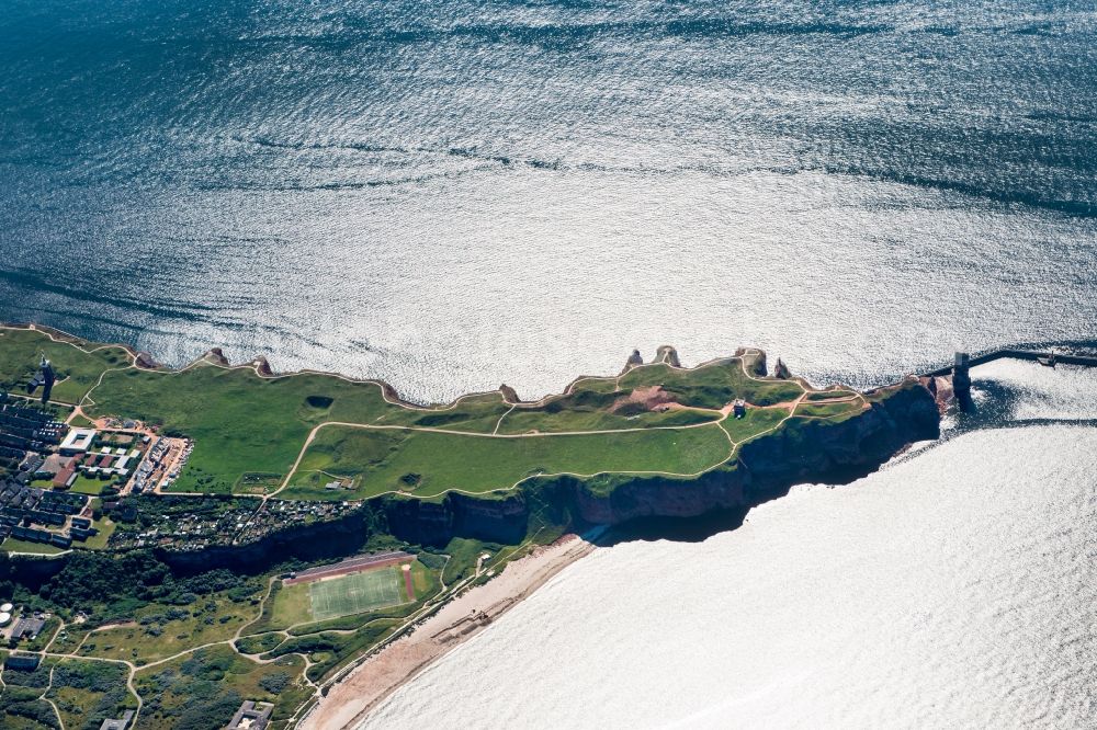 Helgoland from above - Coastline of cliffs of the island of Helgoland in the North Sea in Schleswig-Holstein